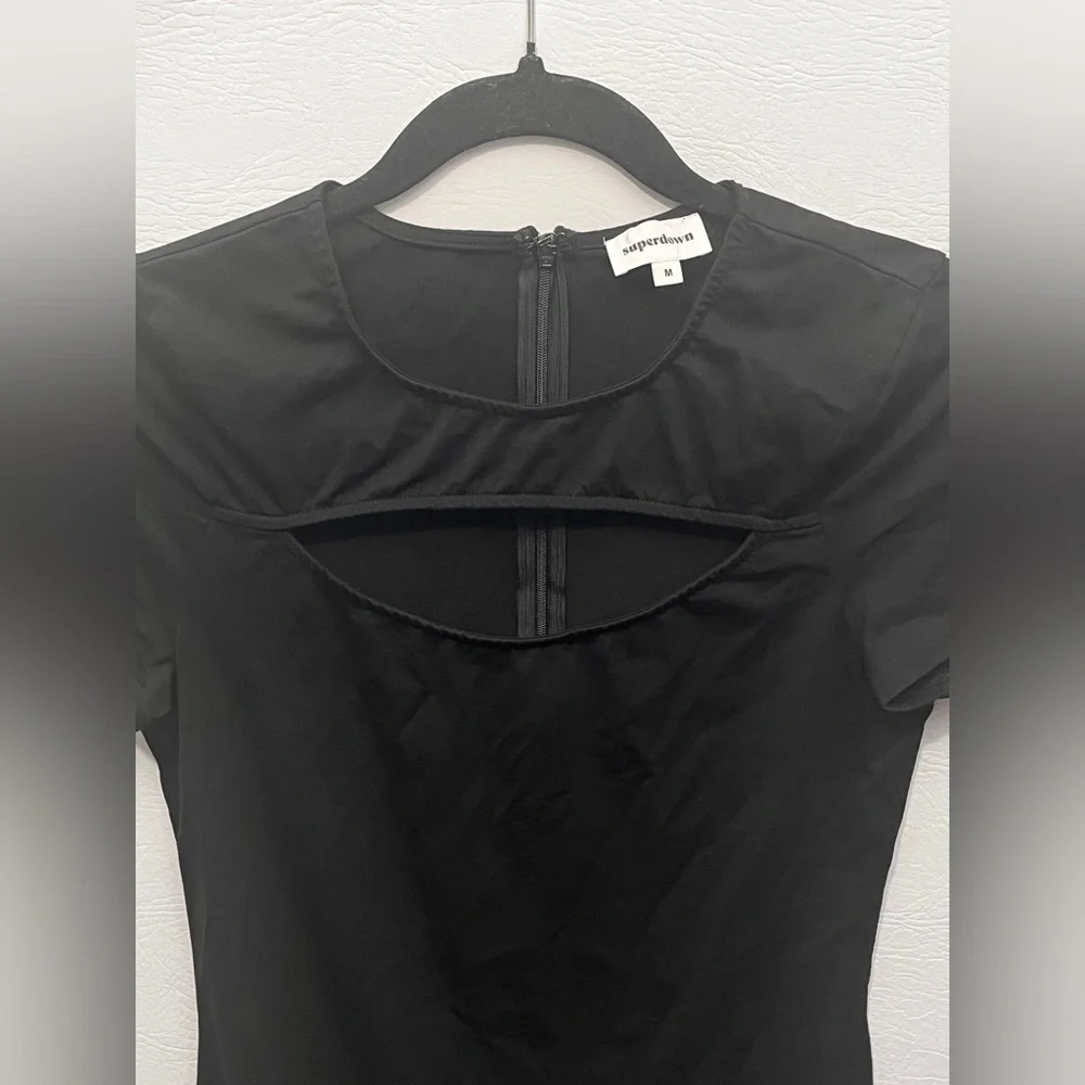 superdown x REVOLVE Black Cutout Short Sleeve Mini Dress Medium - Picture 3 of 10